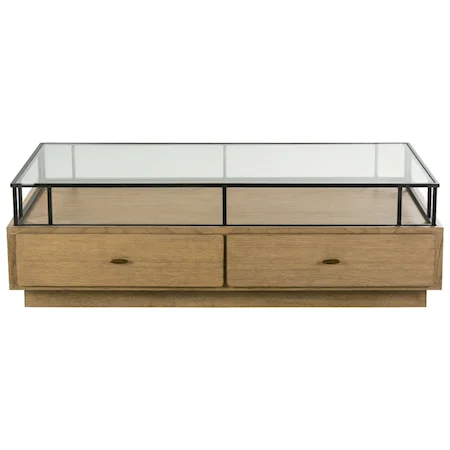 Contemporary Cocktail Table with Glass Top